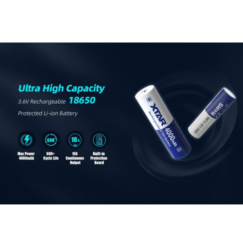 Xtar 18650 Li-ion aku 4000 mAh - Image 2